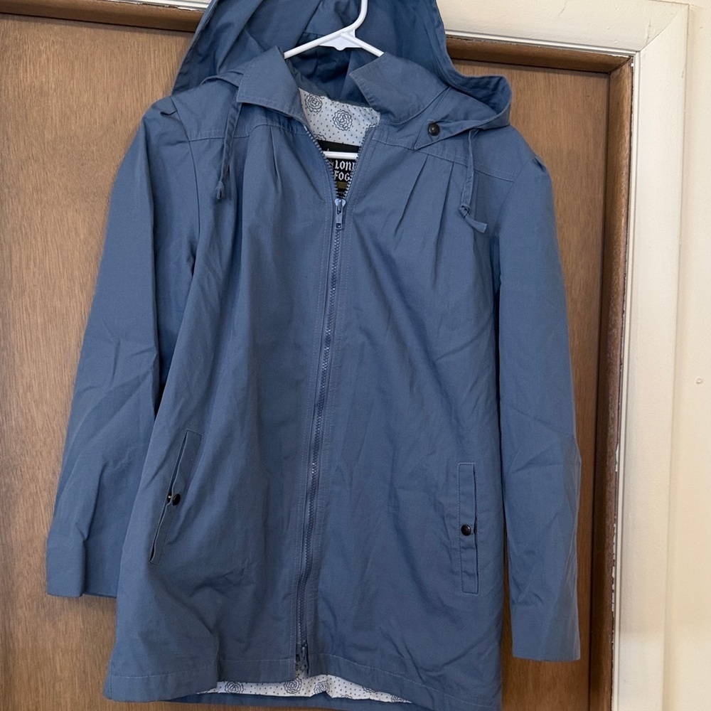 London Fog Blue Hooded Jacket Size 6